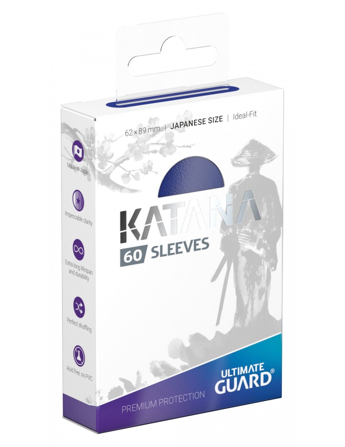 Katana Sleeves - 60 stk Japanese size - Ultimate Guard Blå