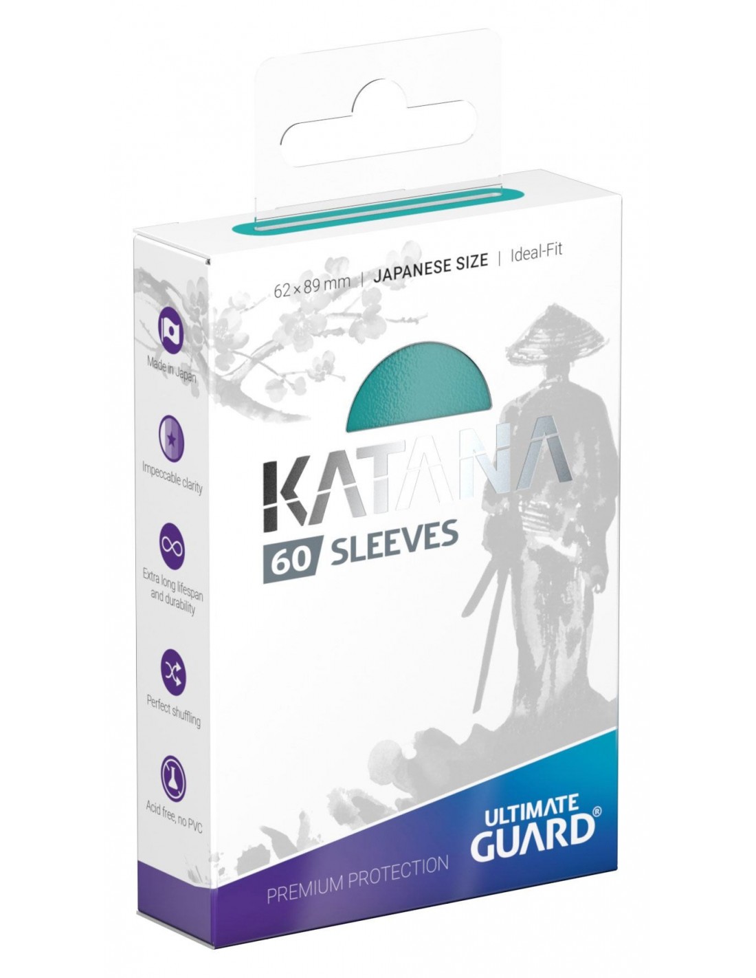 Katana Sleeves - 60 stk Japanese size - Ultimate Guard Tyrkis