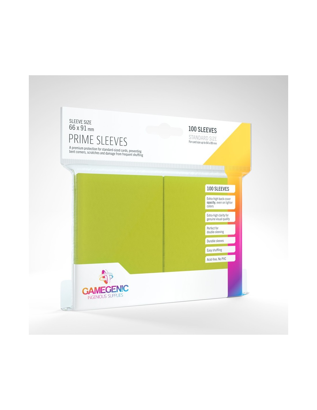 Prime Sleeves 100 stk – Lime Kortbeskyttelse til Spil