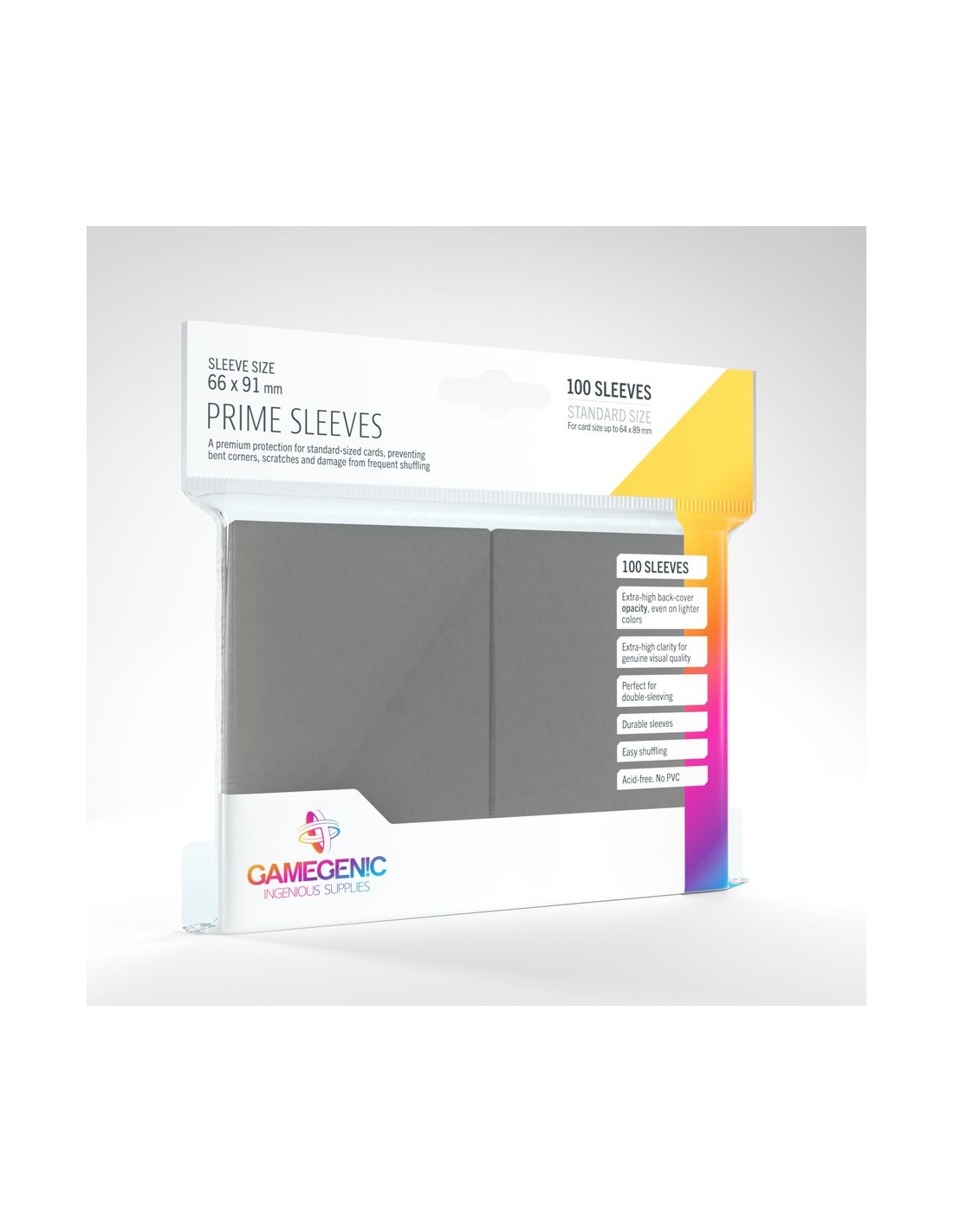 Prime Sleeves 100 stk – Grå Beskyttelse til Kortspil