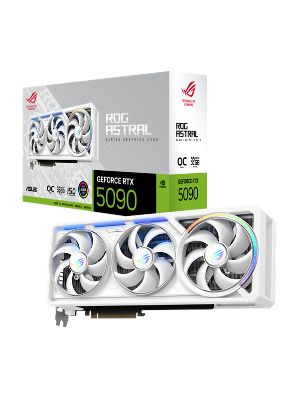Asus Geforce Rtx 5090 Rog Astral White Oc 32gb Gddr7 Ram Grafikkort