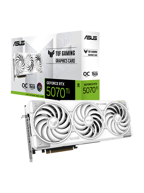 Asus Geforce Rtx 5070 Ti Tuf White Oc 16gb Gddr7 Ram Grafikkort
