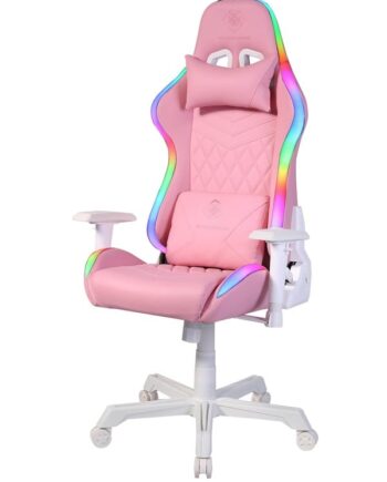 Deltaco Gaming Pink Line Pch90 Gaming Chair With Full Rgb Lightning Pink