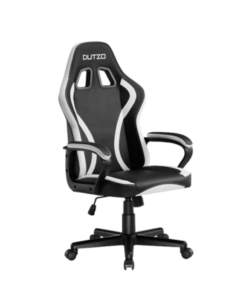 Dutzo Dash Junior Gamer Stol Sort   Hvid Pu Læder Op Til 110 Kg