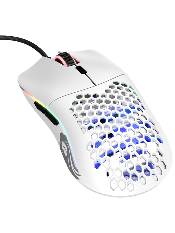 Glorious Model Matte White Gaming Mus Optisk Knapper Hvid Med Rgb-led Lys