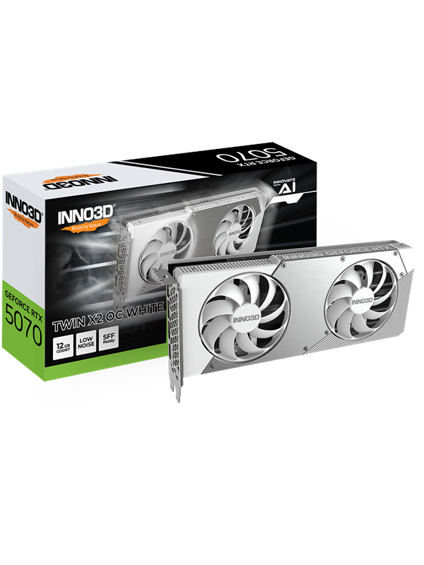 Inno3d Geforce Rtx 5070 Twin X2 Oc White 12gb Gddr7 Ram Grafikkort