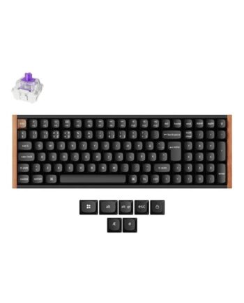 Keychron K4 He Se  Wood  Wireless Tri-mode Hot Swap Qmk Gateron     Purple Magnetic  Hall Effect  Gaming Tastatur Nordisk Sort