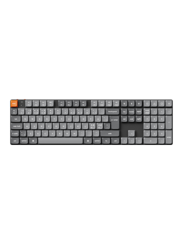 Keychron K5 Max Qmk Via Wireless Rgb Hot Swap Low Profile Brown Gray Gaming Tastatur Nordisk Grå