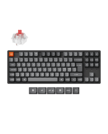 Keychron K8 Max Qmk Via Wireless Tri-mode Super Red Gaming Tastatur Uden Numpad Nordisk Sort