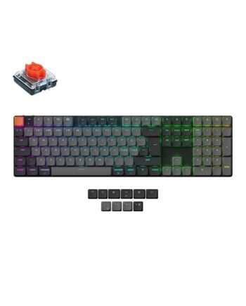 Keychron K5 V2 Rgb Qmk Wireless Hot Swap Qmk Low Profile     Red Gaming Tastatur Nordisk Sort