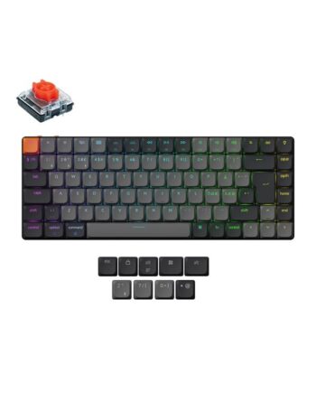 Keychron K3 V3 Rgb Qmk Wireless Hot Swap Qmk Low Profile     Red Gaming Tastatur Uden Numpad Nordisk Sort