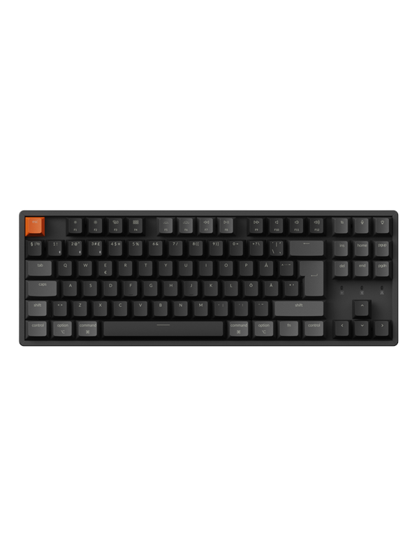 Keychron K8 V2 Rgb Qmk Wireless Hot Swap Qmk Super Brown Gaming Tastatur Uden Numpad Nordisk Sort