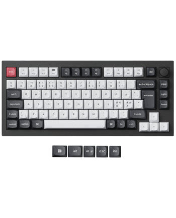 Keychron Q1 He 75  Knob Wireless Tri-mode Gateron     Nebula Magnetic Carbon Black Nd Gaming Tastatur Nordisk Sort