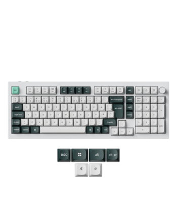 Keychron Q5 He 96  Knob Wireless Tri-mode Qmk Gateron     Magnetic Switch Shell White Gaming Tastatur Nordisk Hvid
