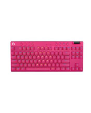 Logitech   Pro   Tkl Logitech Gx Brown  Tactile  Tactile Gaming Tastatur Uden Numpad Amerikansk Engelsk Pink