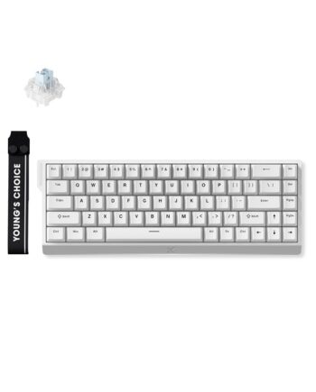 Mchose Ace 68 Ice Blue Magnetic Hall Effect Gaming Tastatur Uden Numpad Amerikansk Engelsk Hvid