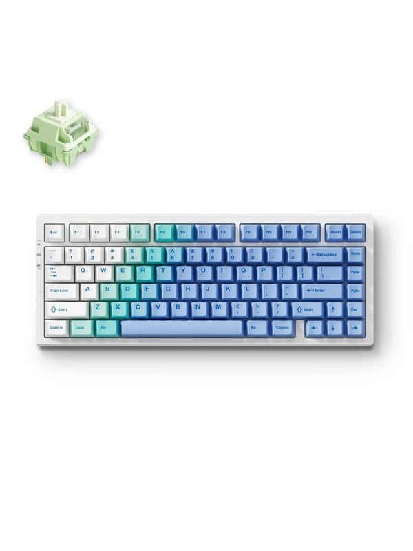 Mchose G75 Pro Wireless Gasket Mounted Arctic Snow Gaming Tastatur Uden Numpad Amerikansk Engelsk Blå