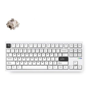 Mchose Gx87 Ultra Aluminum Wireless Gasket Mounted Gaming Tastatur Uden Numpad Amerikansk Engelsk Hvid
