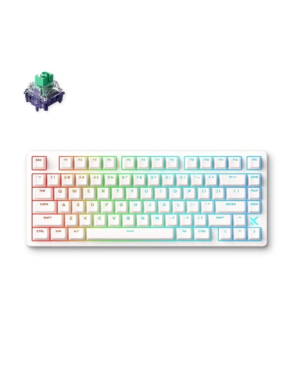 Mchose Jet 75 Kailh Magnetic God Hall Effect Gaming Tastatur Uden Numpad Amerikansk Engelsk Hvid