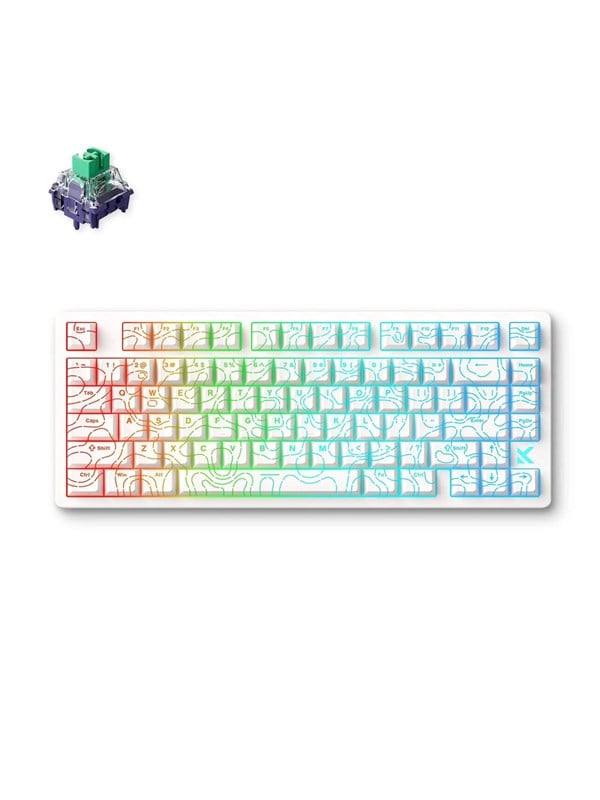 Mchose Jet 75 Kailh Magnetic God Hall Effect Gaming Tastatur Uden Numpad Amerikansk Engelsk Hvid