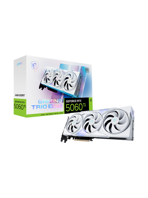 Msi Geforce Rtx 5060 Ti Gaming Trio Oc White 16gb Gddr7 Ram Grafikkort
