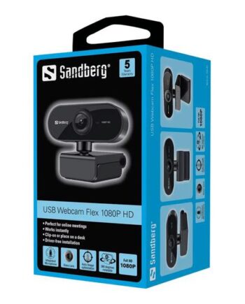 Sandberg Usb Webcam Flex Webcam Farve   Mp 1920   1080 1080p Fast Brændvidde Audio Usb