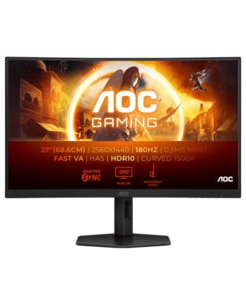 Gaming Skærm  Aoc  27 Quot  Qhd 180hz  Bull  Va  Bull  1500r
