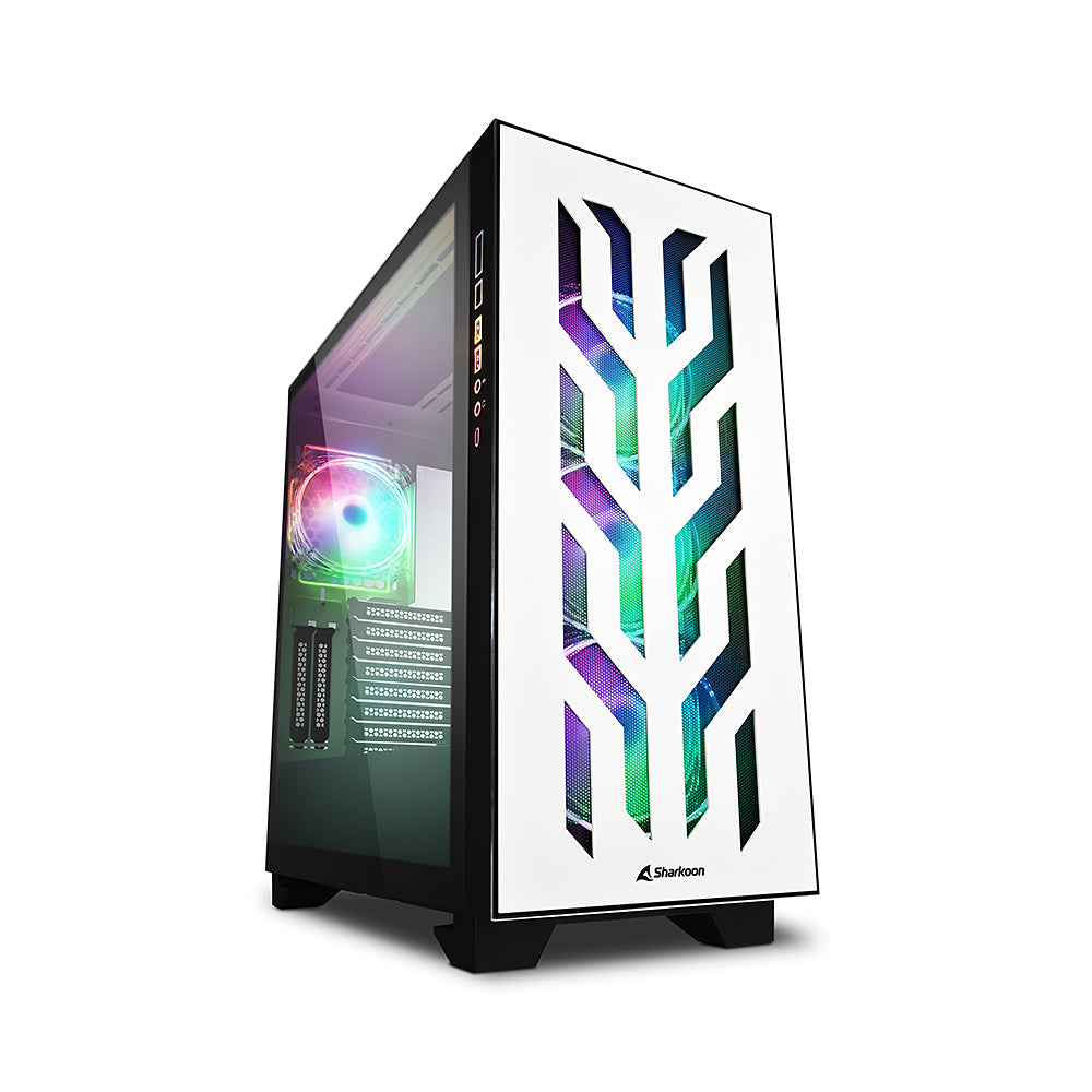 Sharkoon Elite Shark Ca300t  Big Tower Caseâ White  2x Tempered Glass