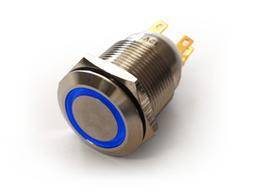 Lamptron Illuminated Switch Ring Type Silver Blue