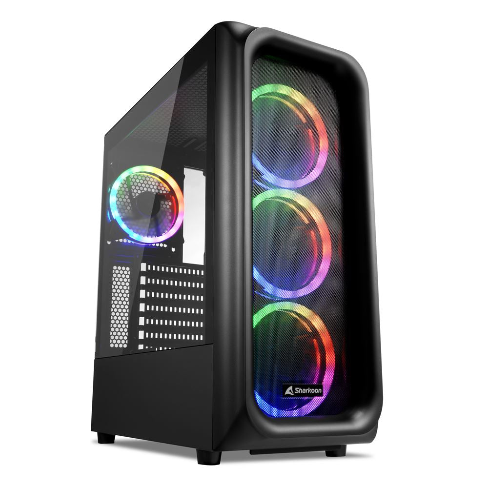 Sharkoon Tk5m Rgb  Tower Housing  Black  Tempered Glass Window
