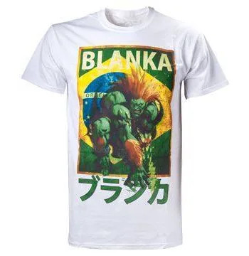 Street Fighter Blanka Character  -shirt Hvid