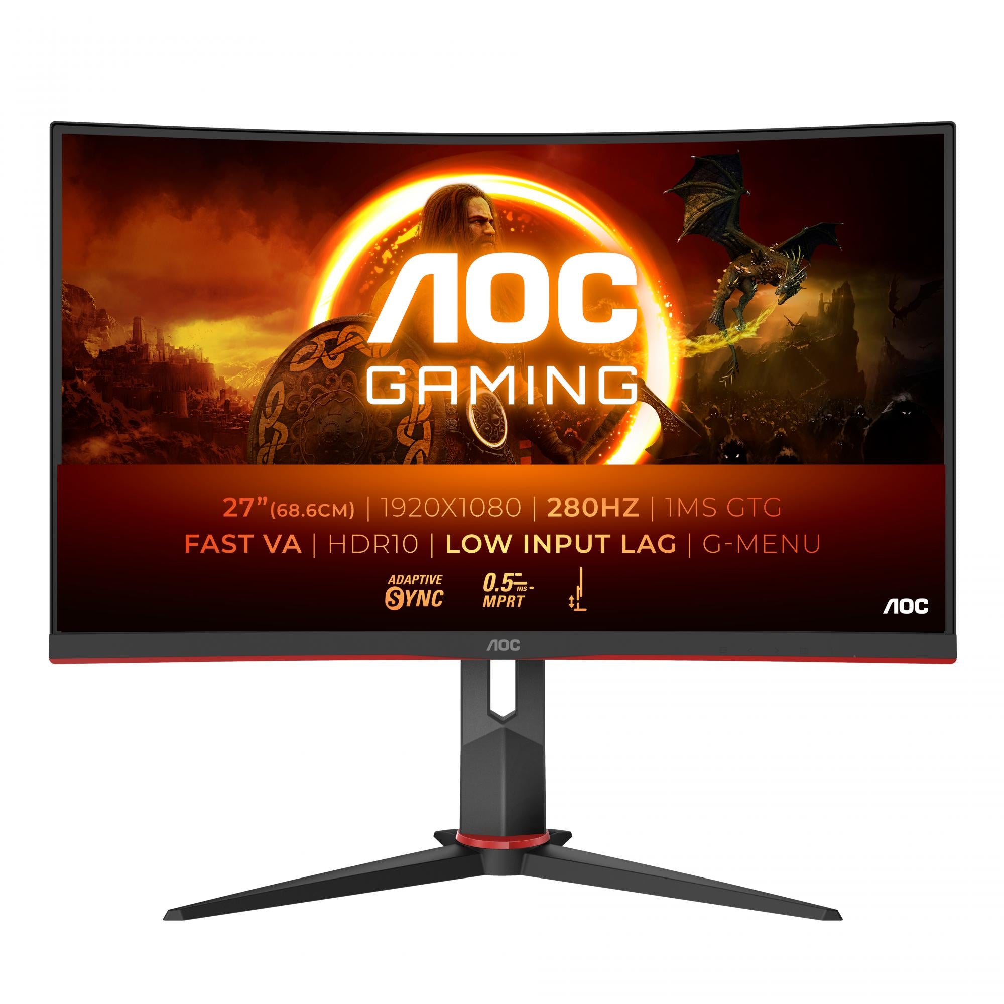 Aoc Gaming C27g2z3 Bk 27 1920   1080  Full Hd  Hdmi Displayport 280hz Skærm Geekd Dk