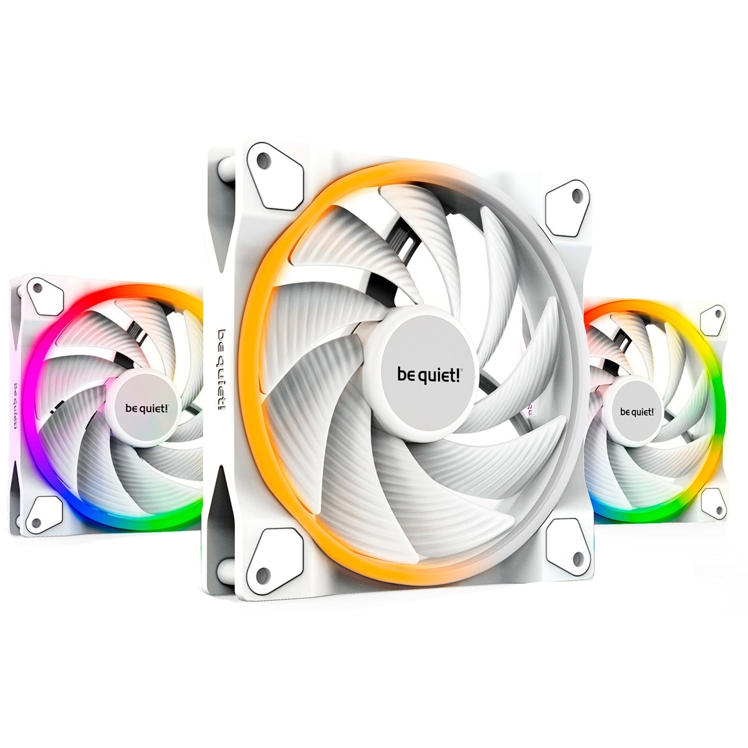 Be Quiet  Light Wings White 140mm Pwm High-speed Triple Pack  Case Fan  White  Pack Of    Incl  Argb Hub