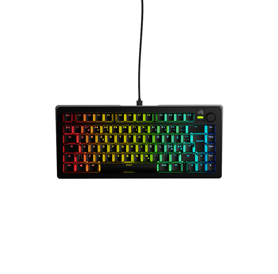 Glorious Gmmk   75  Prebuilt Wired Sort Nd Tastatur Geekd Dk