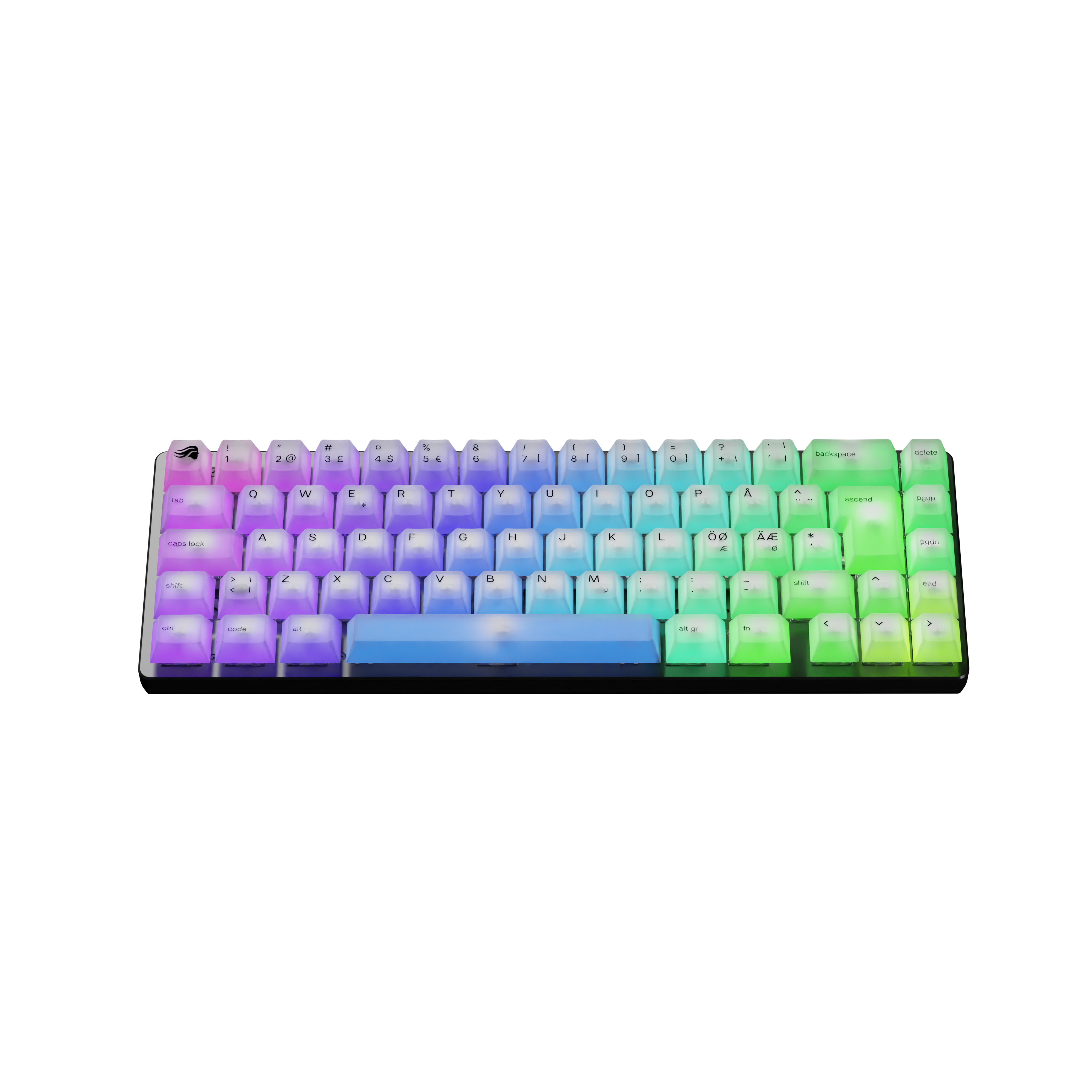 Glorious Polychroma V2 Rgb Keycaps Nordic Iso  131 Pcs  Cherry Profile Tastatur Geekd Dk