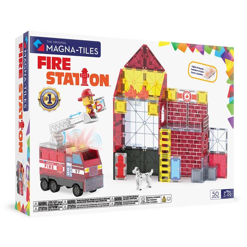 Magna-tiles Fire Station   Magnetisk Byggesæt Geekd Dk