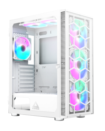 Montech X3 Glass White 3x 140mm Static Rgb Fans   3x 120mm Static Rgb Fans  Side Swivel Tempered Glass