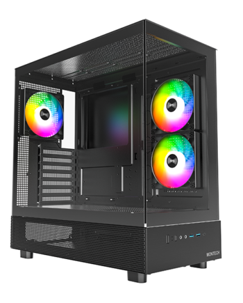 Montech Xr Tg Sort- 3x 120 Argb Pwm Fans
