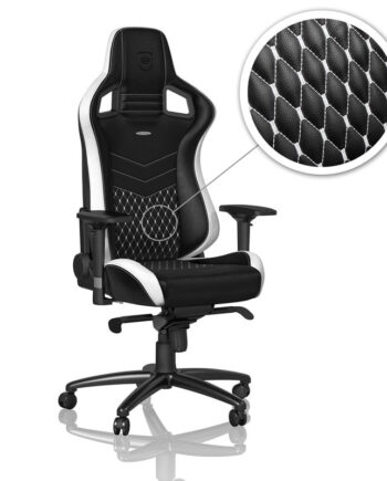 Noblechairs Epic Real Leather Sort Hvid Rød Stol Geekd Dk