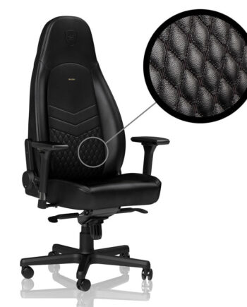 Noblechairs Icon Real Leather Black Black Stol Geekd Dk