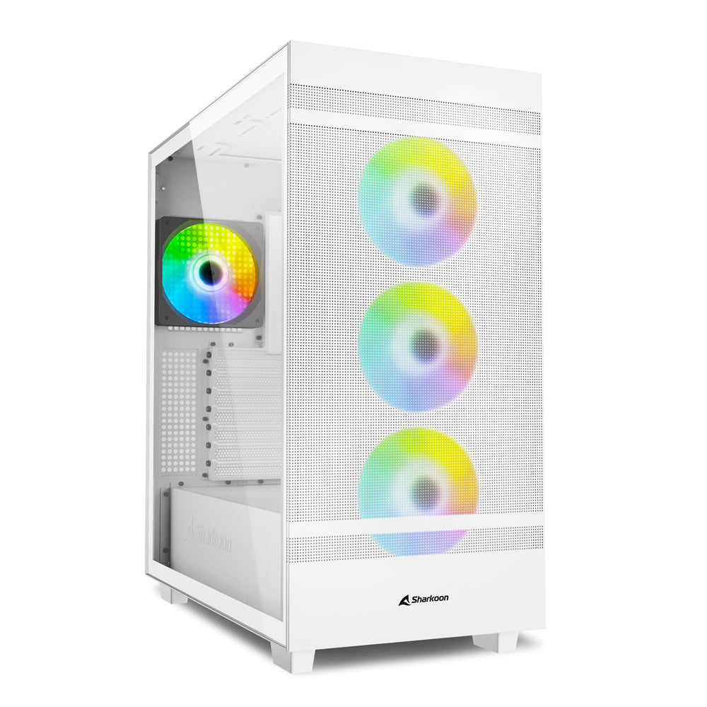 Sharkoon Rebel C50 Rgb  Tower Case  White  Tempered Glass