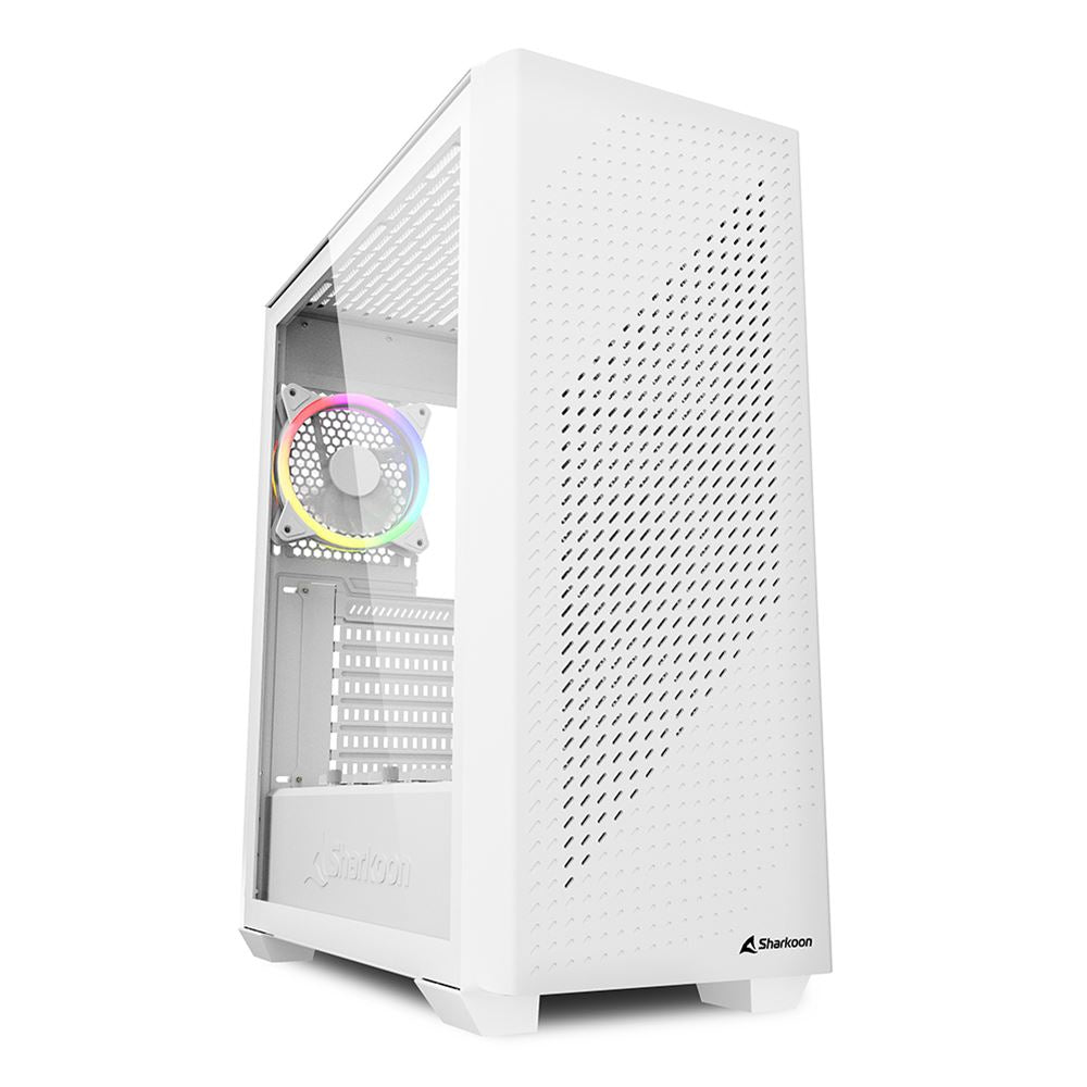 Sharkoon Vs9 Rgb   Tower Case  White  Tempered Glass