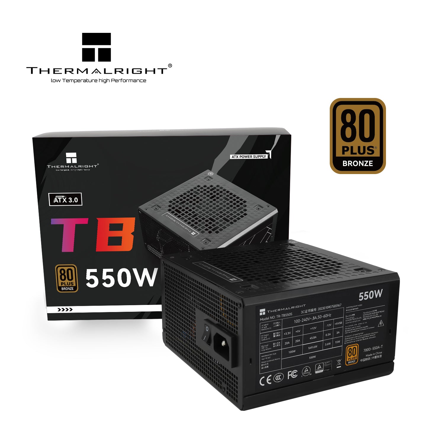 Thermalright Tr-tb550s Black Psu  80  Bronze  550w Strømforsygning Geekd Dk