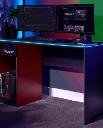 Xrocker Carbon-tek Desk With Wireless Charging And Neo Fiber Led Bord Geekd Dk