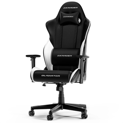 Dxracer Gladiator   Gamerstol Pvc Læder Sort Hvid