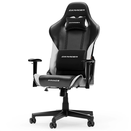 Dxracer Prince   Gamerstol Pvc Læder Sort Hvid