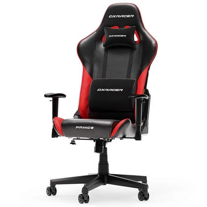 Dxracer Prince   Gamerstol Pvc Læder Sort Rød