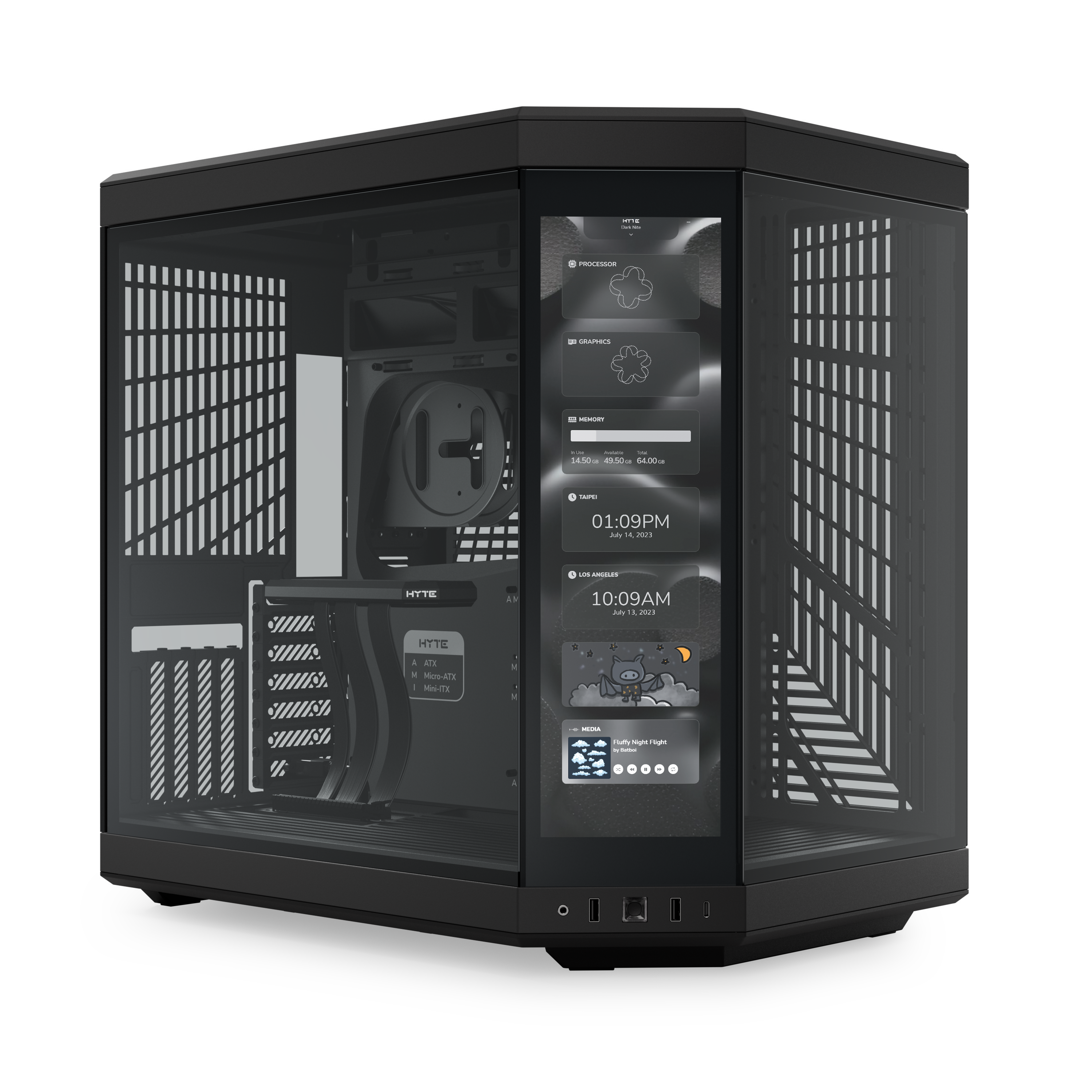 Hyte Y70 Touch Black Inklusiv Stor Touchskærm Kabinet Geekd Dk