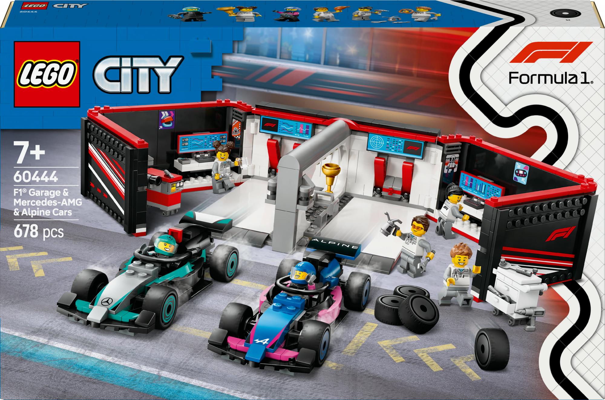 Lego 60444 City F1 Garage With Mercedes-amg   Alpine Racing Cars Geekd Dk