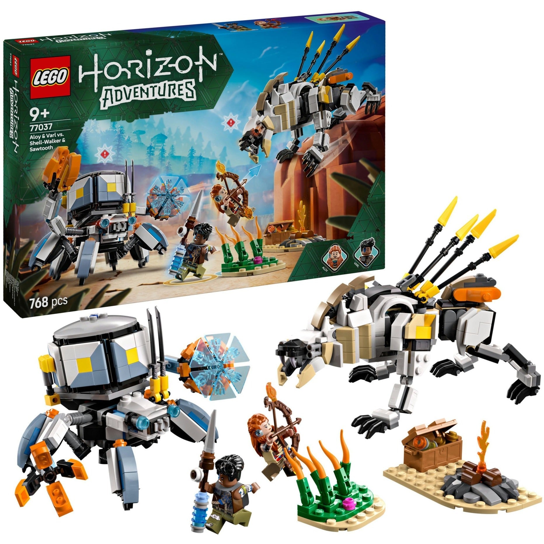 Lego 77037 Horizon Adventures Aloy And Varl Vs  Armored Walker And Sawtooth Geekd Dk